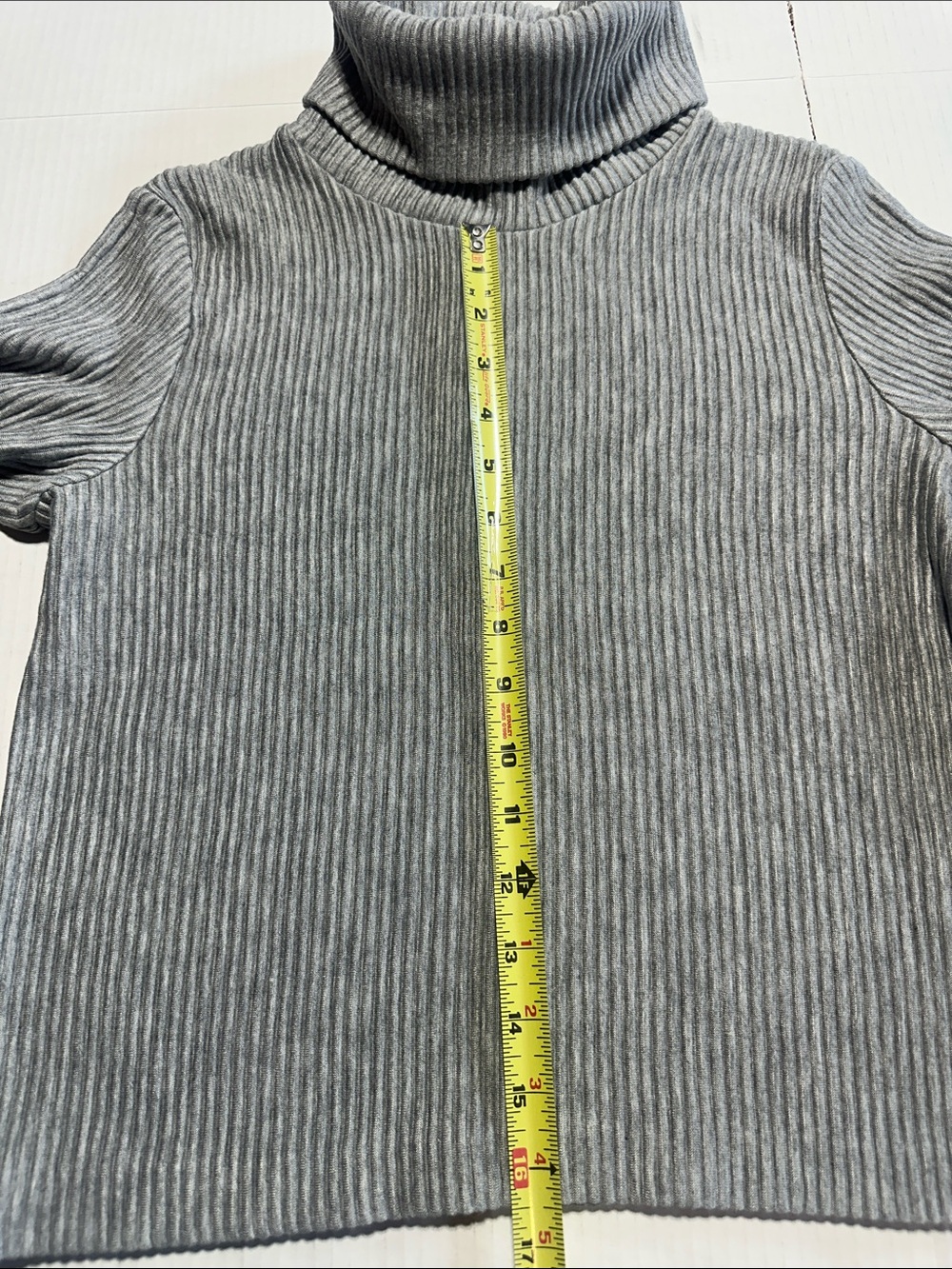 NWT Meredy top tricot Club Monaco heathered Grey Ribbed Turtleneck Sweater soft - Picture 2 of 8